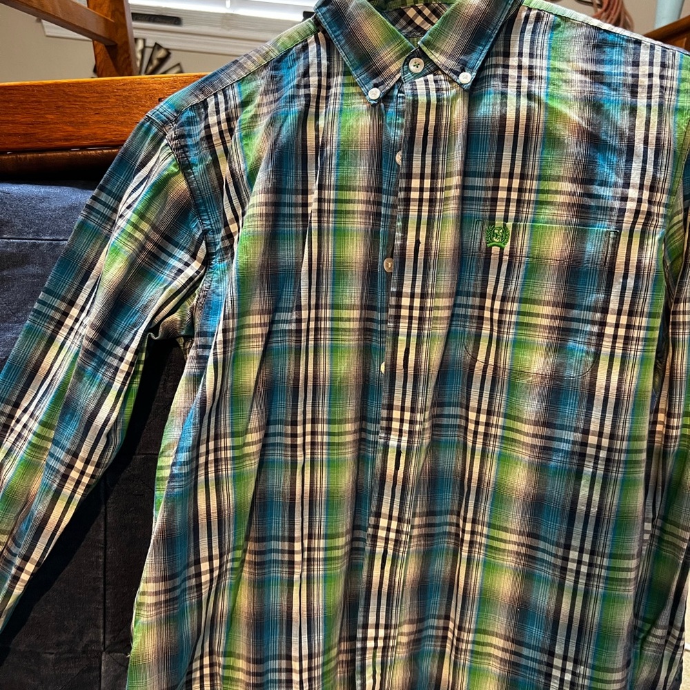 Boys Cinch Multicolor Plaid Button Down Shirt